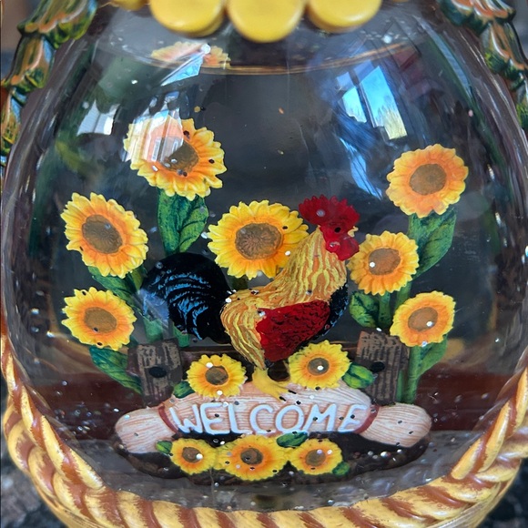 SUNFLOWER WELCOME ROASTER BASKET GLITTER LIGHT UP GLOBE - Picture 2 of 4